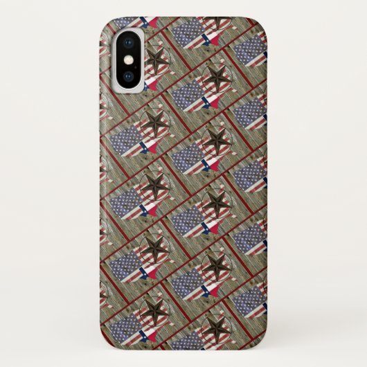 Vlaggenkaart van de Texas Lone Star-staat Case-Mate iPhone Case (Achterkant)