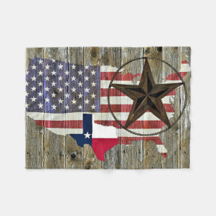 Vlaggenkaart van de Texas Lone Star-staat Fleece Deken