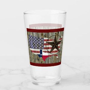 Vlaggenkaart van de Texas Lone Star-staat Glas