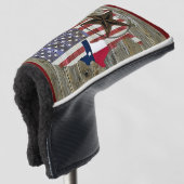 Vlaggenkaart van de Texas Lone Star-staat Golfheadcover (3/4 voorkant)