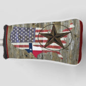 Vlaggenkaart van de Texas Lone Star-staat Golfheadcover (Voorkant)
