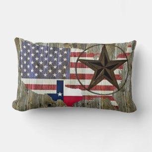 Vlaggenkaart van de Texas Lone Star-staat Kussen
