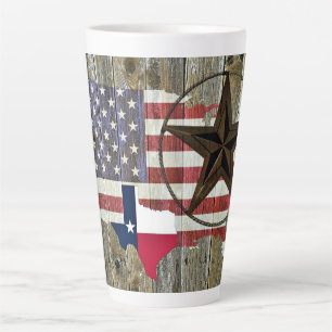 Vlaggenkaart van de Texas Lone Star-staat Latte Mok