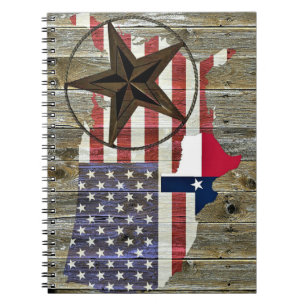 Vlaggenkaart van de Texas Lone Star-staat Notitieboek