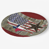 Vlaggenkaart van de Texas Lone Star-staat Papieren Bordje (Gekanteld)