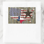 Vlaggenkaart van de Texas Lone Star-staat Rechthoekige Sticker (Tas)