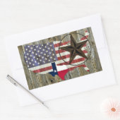 Vlaggenkaart van de Texas Lone Star-staat Rechthoekige Sticker (Envelop)
