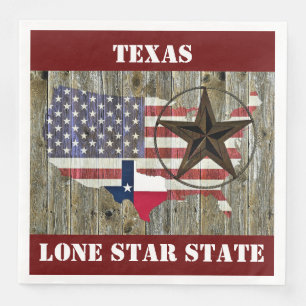 Vlaggenkaart van de Texas Lone Star-staat Servet