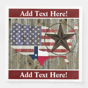 Vlaggenkaart van de Texas Lone Star-staat Servet