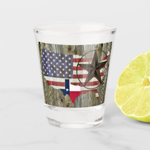 Vlaggenkaart van de Texas Lone Star-staat Shot Glas