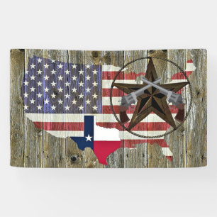 Vlaggenkaart van de Texas Lone Star-staat Spandoek