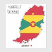 Vlaggenkaart van Grenada Sticker (Vel)