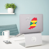 Vlaggenkaart van Grenada Sticker (Laptop op bureau)