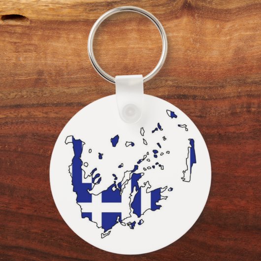 Vlaggenkaart van Griekenland Sleutelhanger (Voorkant)