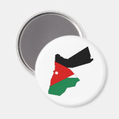 Vlaggenkaart van Jordanië: silhouet Magneet (Voorkant / Achterkant)