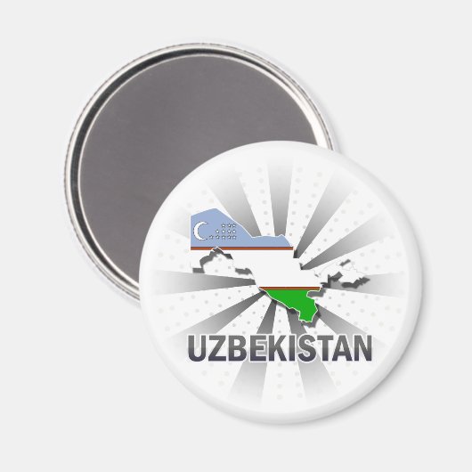 Vlaggenkaart van Oezbekistan 2.0 Magneet (Voorkant / Achterkant)