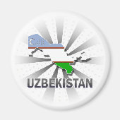 Vlaggenkaart van Oezbekistan 2.0 Magneet (Voorkant)