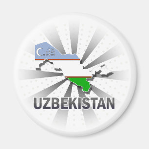 Vlaggenkaart van Oezbekistan 2.0 Magneet