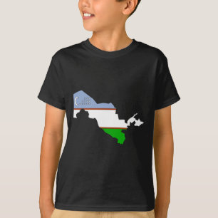 Vlaggenkaart van Oezbekistan T-shirt