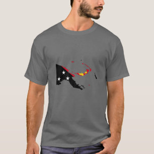Vlaggenkaart van Papoea-Nieuw-Guinea T-shirt