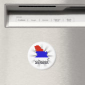 Vlaggenkaart van Servië 2.0 Magneet (Insitu (Vaatwasser))