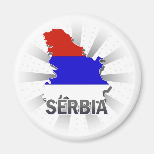 Vlaggenkaart van Servië 2.0 Magneet (Voorkant)