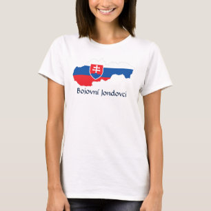 Vlaggenkaart van Slowakije Bojovní Jondovci T-Shir T-shirt