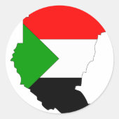 Vlaggenkaart van Sudan Ronde Sticker (Voorkant)