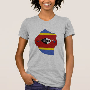 Vlaggenkaart van Swaziland T-shirt