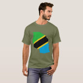 Vlaggenkaart van Tanzania T-shirt (Voorkant volledig)