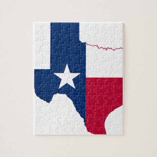 Vlaggenkaart van Texas Legpuzzel (Verticaal)