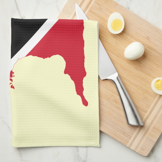 Vlaggenkaart van Trinidad en Tobago Theedoek (Quarter Fold)