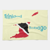 Vlaggenkaart van Trinidad en Tobago Theedoek (Horizontaal)