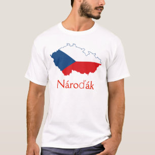 Vlaggenkaart van Tsjechië Nároďák T-Shirt