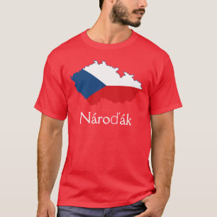 Vlaggenkaart van Tsjechië Nároďák T-Shirt