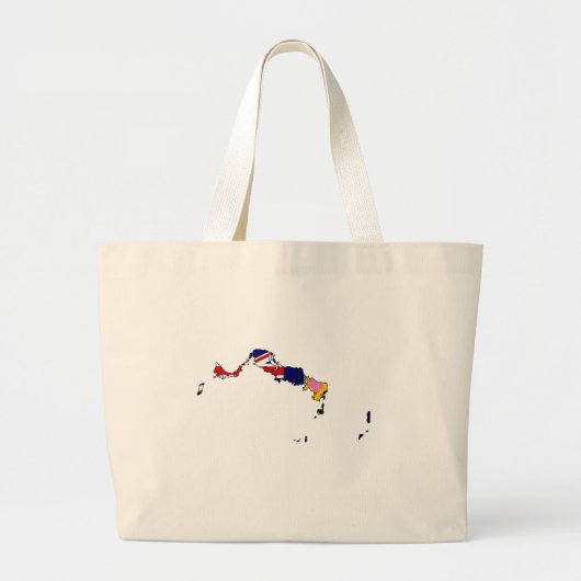 Vlaggenkaart van Turks- en Caicosegebied Grote Tote Bag (Voorkant)