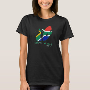 Vlaggenkaart van Zuid-Afrika Golf Pro African Golf T-shirt
