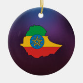 Vlaggenkaart voor humaan ethiopië keramisch ornament (Voorkant)