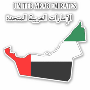 Vlaggenkaart voor UAE Sticker