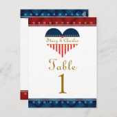 Vlaggenkaarten voor hartspatriottisch bruiloft briefkaart (Voorkant / Achterkant)