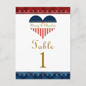 Vlaggenkaarten voor hartspatriottisch bruiloft briefkaart (Voorkant)