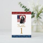 Vlaggenkaarten voor hartspatriottisch bruiloft briefkaart (Staand voorkant)