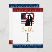 Vlaggenkaarten voor hartspatriottisch bruiloft briefkaart (Voorkant / Achterkant)