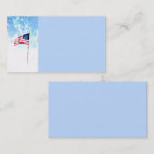Vlaggenkaartsjabloon voor de VS op blauw Visitekaartje (Voorkant / Achterkant)
