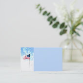 Vlaggenkaartsjabloon voor de VS op blauw Visitekaartje (Staand voorkant)