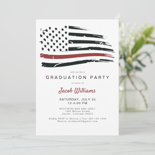 Vlaggenklassepartij met vuursteentje Thin Red Line Kaart (Staand voorkant)