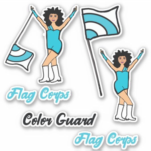 Vlaggenkleur Guard Stickers ( Aqua) (Voorkant)