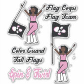 Vlaggenkleur Guard Stickers ( Pink Burst) (Voorkant)