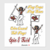 Vlaggenkleur Guard Stickers ( Red Flower) (Vel)