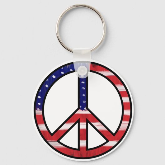 Vlaggenkleuren voor vredessignalisatie sleutelhanger (Voorkant)